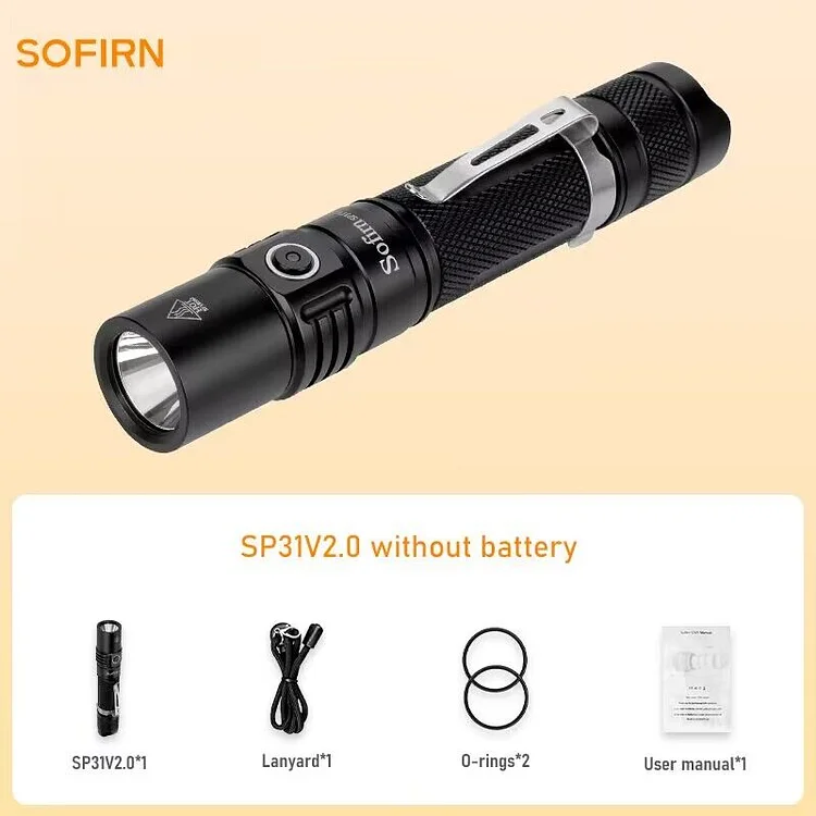 Sofirn SP31V2.0 1200 Lumen Tactical Flashlight XPL LED, EDC Light with Dual Switch