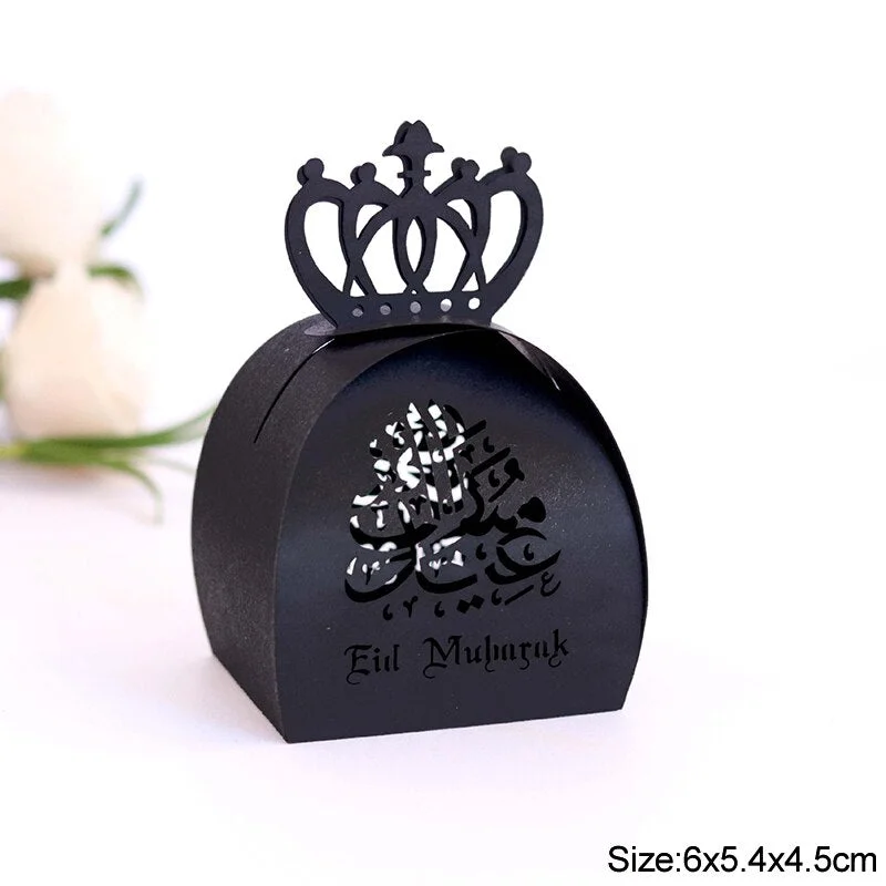 10/20pcs EID Mubarak Chocolate Candy Box Cookie Gift Packaging Boxes Bag Ramadan Kareem Decoration Islamic Muslim Party Supplies