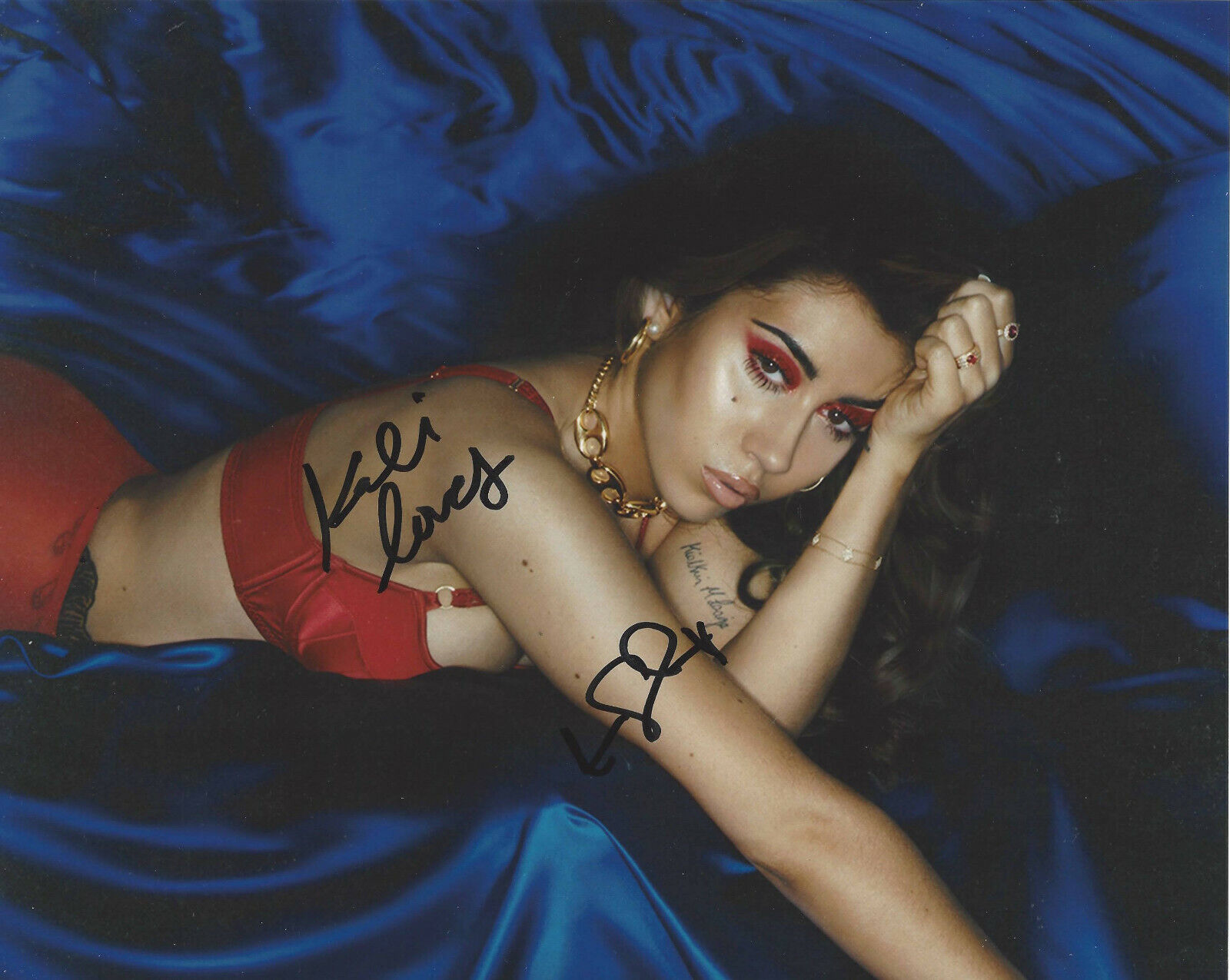 SINGER KALI UCHIS SIGNED AUTHENTIC 8X10 Photo Poster painting D w/COA ISOLATION POP STAR