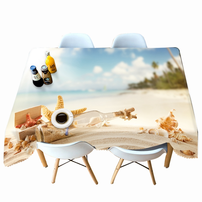 

Sea Star Conch and Drift Bottle - 3D Tablecloth, 140*210cm, 501 Original