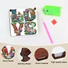 Wooden DIY LOVE Flower Diamond Painting Kit Note Box with 160 Papers for Office