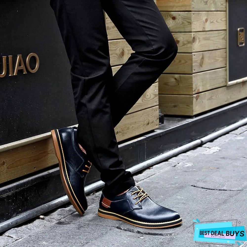 Men Large Size Office & Career Split Joint Leather Shoes