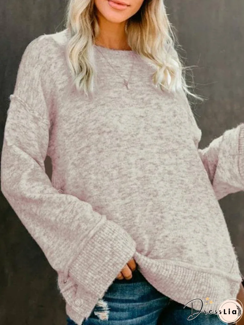 Button Knitted Pullover Sweater