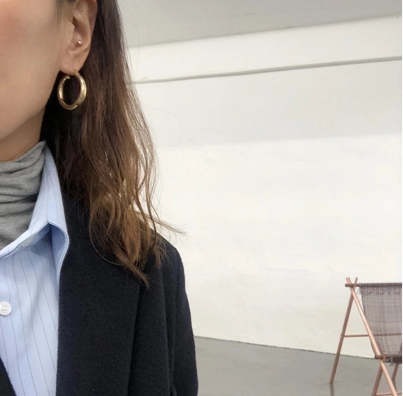 1 Pair 925 Sterling Silver Solid Color Earrings