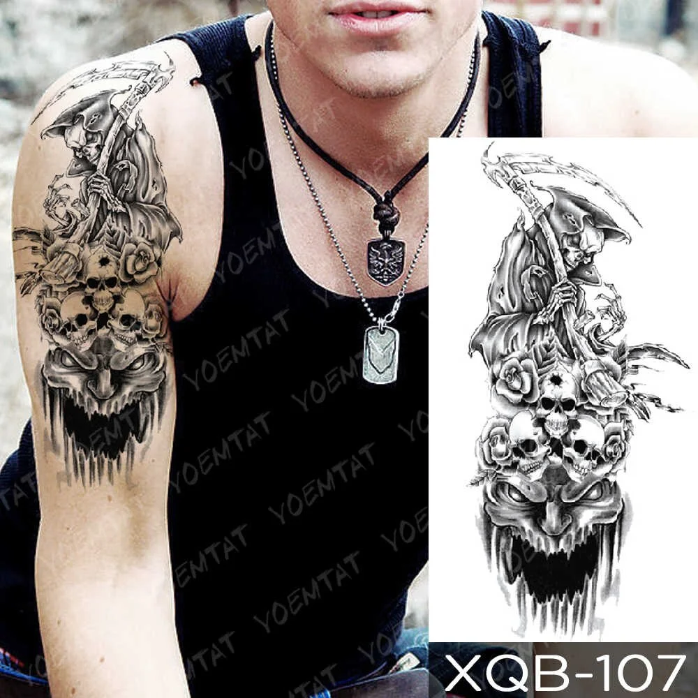 Sdrawing Wolf Tiger Animal Waterproof Temporary Tattoo Sticker Men Arm Leg Tatto Body Art Fake Tatto Water Transfer Tattoos Women