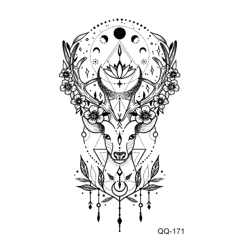 Tattoo Sticker Clock Skull Temporary Sleeve Tattoo Waterproof Sexy Body Art Fashion