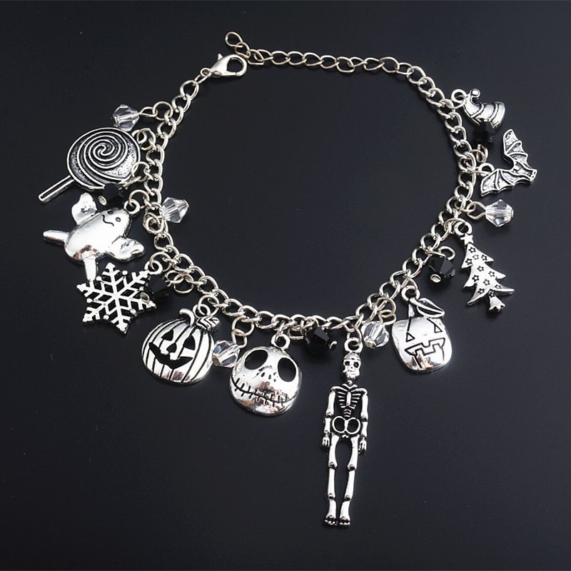   Halloween gift pumpkin skeleton punk bracelet - Neojana