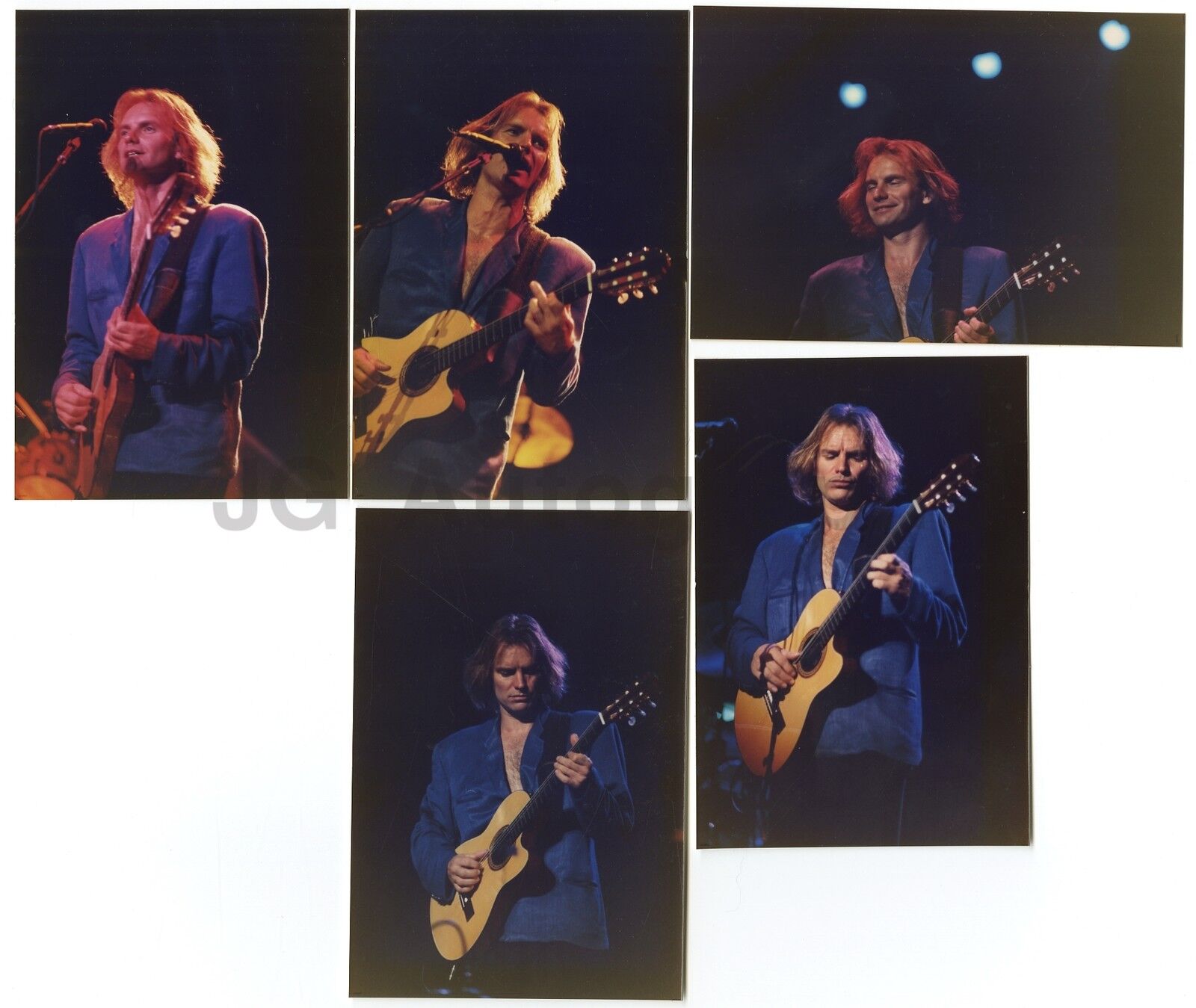 Sting, The Police Lot of 5 Vintage 1988 Boston Garden Photo Poster paintings by Peter Warrack