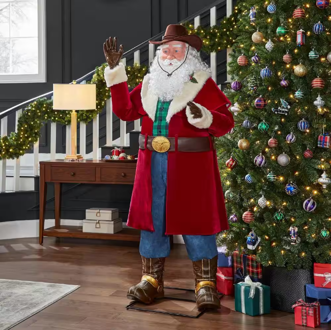 🔥kukelife🔥6 ft. Animated Cowboy Santa