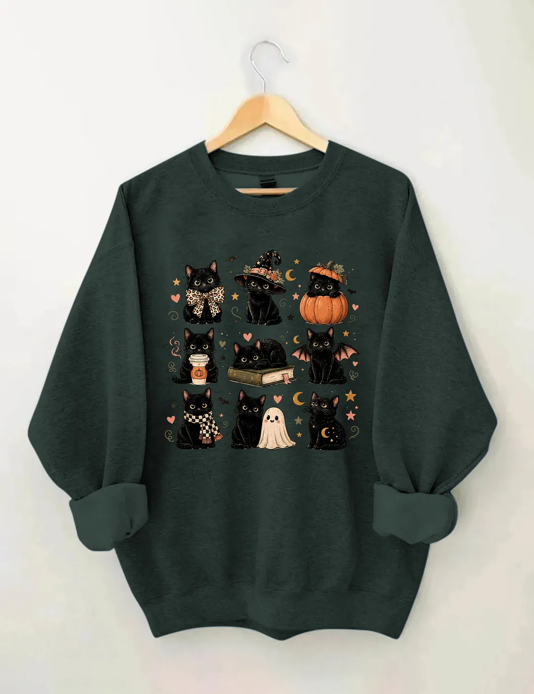 Cute Black Cat Halloween Sweatshirt