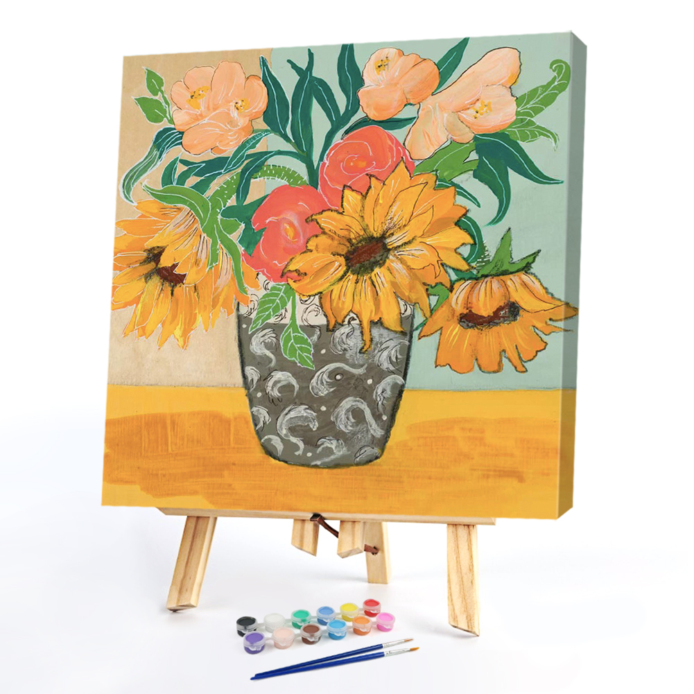 

20*20CM - Paint By Numbers - Flowers In A Vase, 501 Original