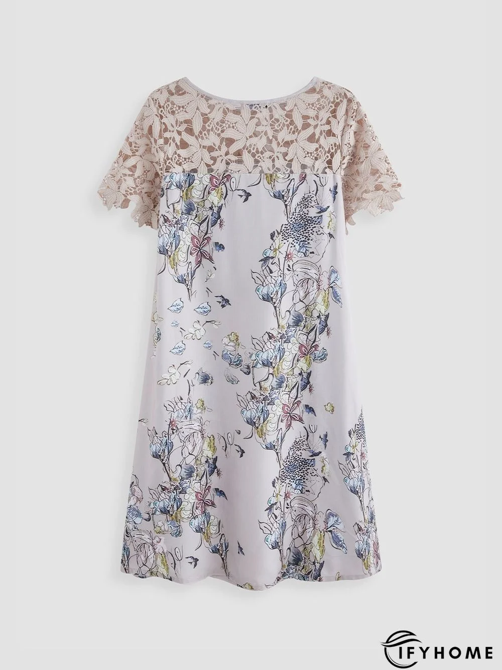 Lace Floral Boho Short sleeve Vacation Dress | IFYHOME