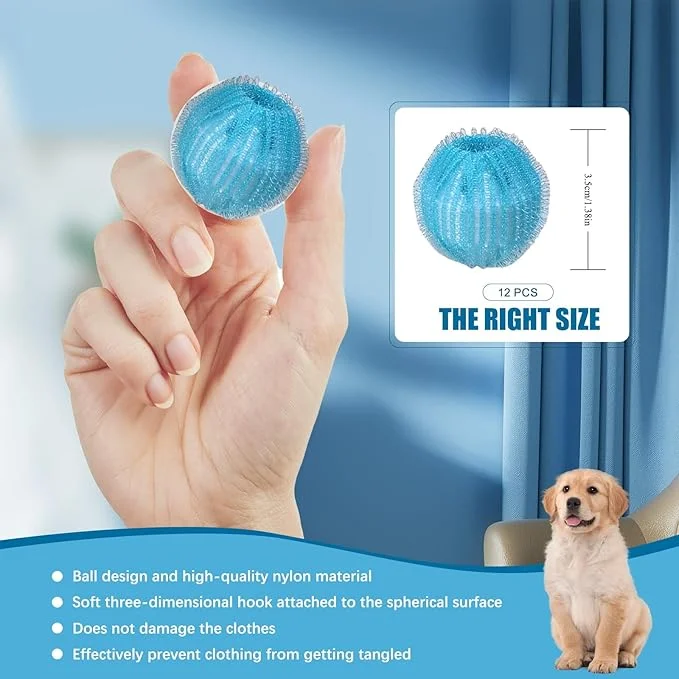 💞🔥Reusable pet hair remover for laundry that catches dog hair on clothes and bedding without damaging fabrics. 