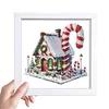 5D DIY Partial Special Shaped Drill Diamond Painting Xmas Candy House Kit With Frame Kit 18x18cm