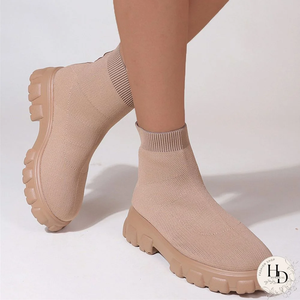 Apricot Casual Daily Patchwork Solid Color Round Keep Warm Comfortable Shoes