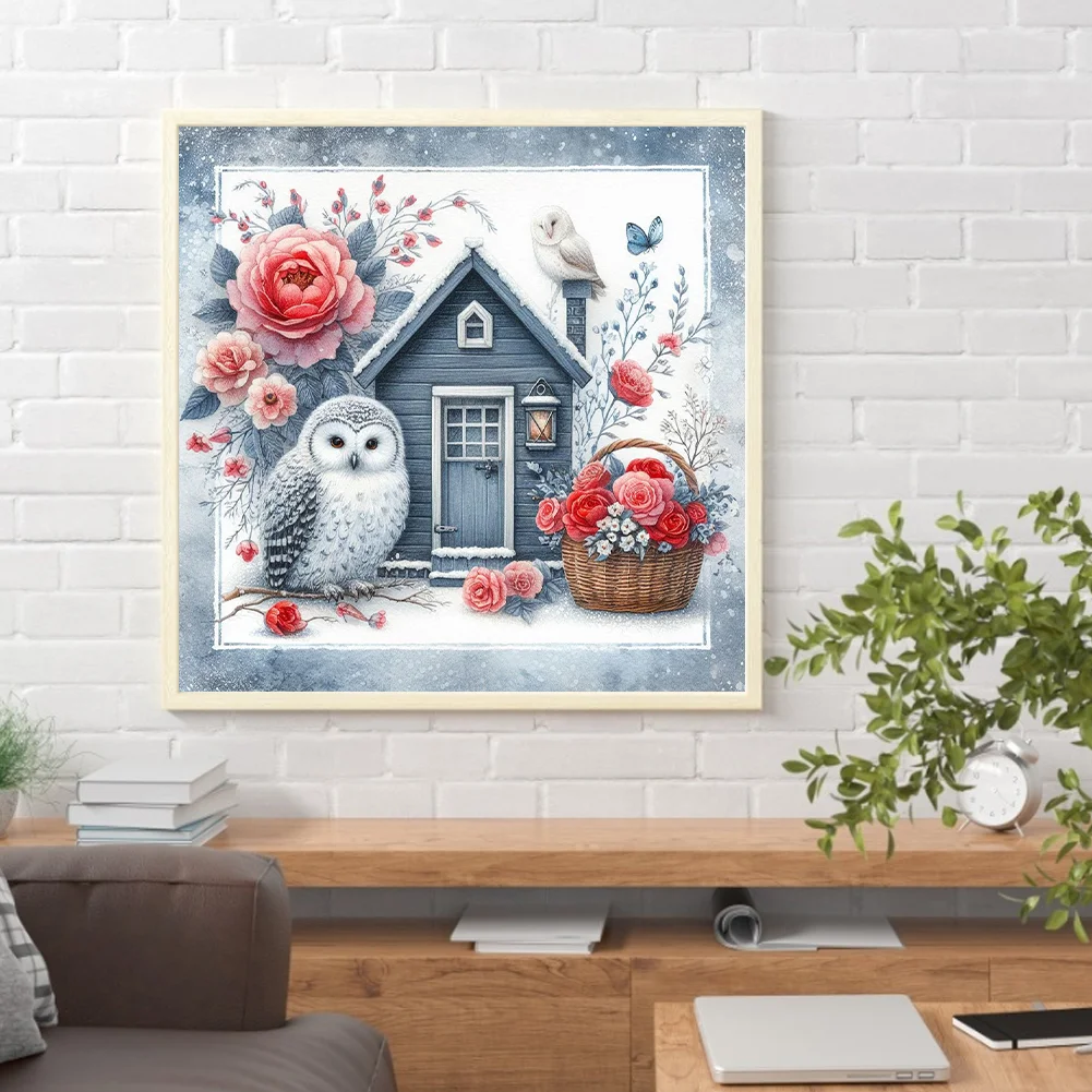 Diamond Painting - Full Round Drill - Owl Net(Canvas|40*40cm)