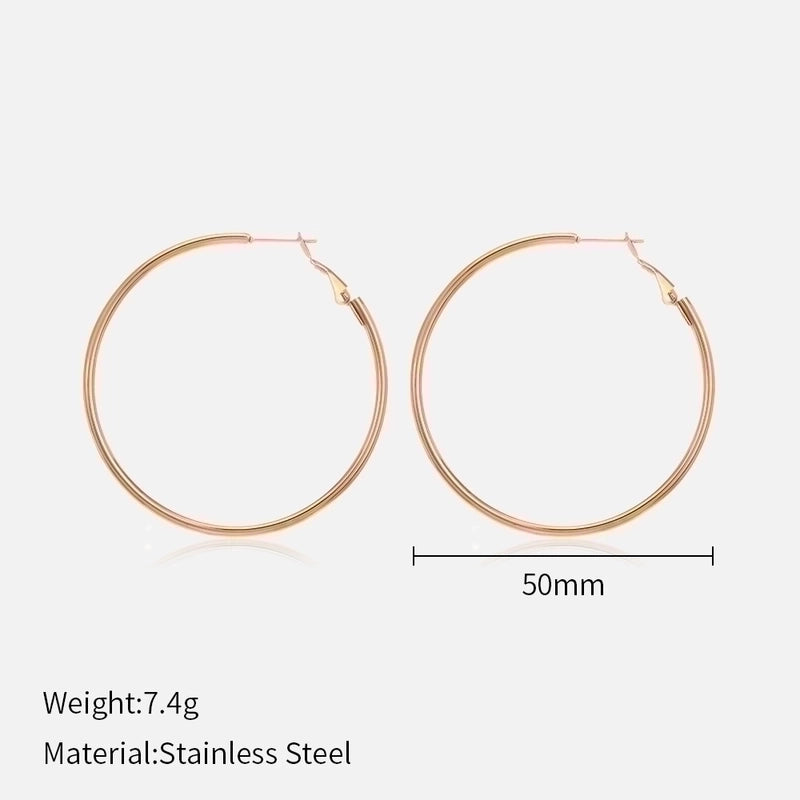 1 Pair Minimalist Solid Color Plating 304 Stainless Steel Stainless Steel Earrings