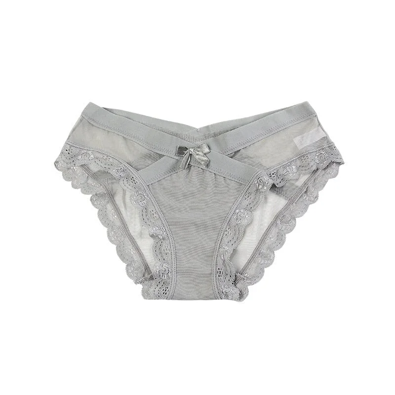 Women Lace Briefs Ultra Thin Underwear Underpants Lingerie Sexy Half Back Coverage Panties Lady Sleepwear Low-Rise Knickers New