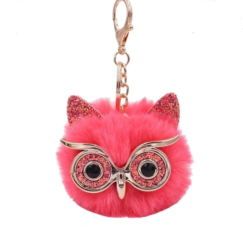 Cute Owl Alloy Plush Unisex Bag Pendant Keychain 1 Piece