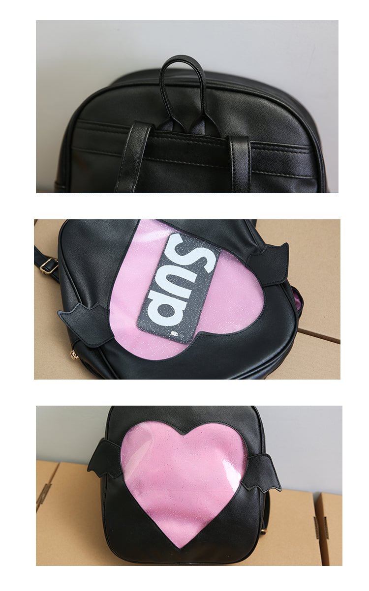 ita heart backpack - BLACK HEART 