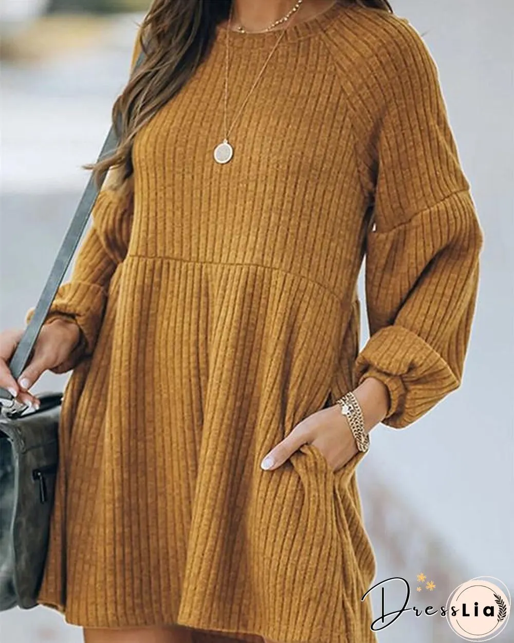 Knitted Long Sleeve Dress