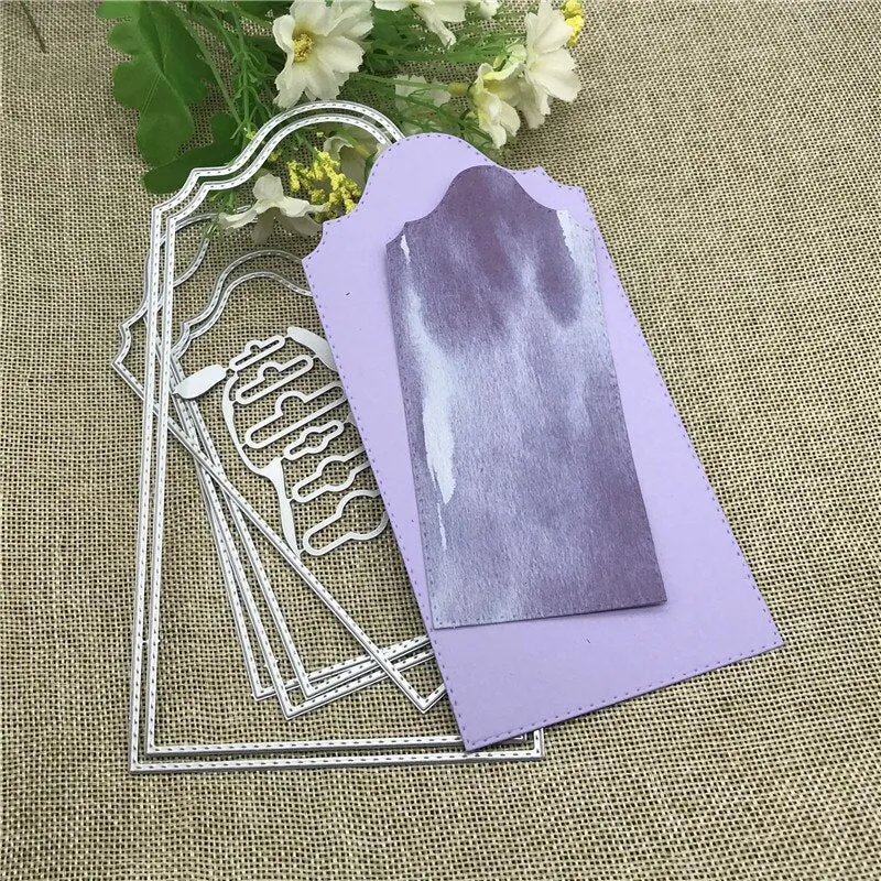 6Pcs Personality wallpaper background tag Metal Cutting Dies Stencils Die Cut for DIY Scrapbooking Album Paper Card Craft