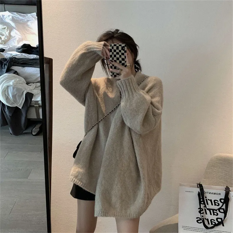Churchf Dong New Style Korean Edition Loose V Gets Knit Cardigan Female Languid Lazy Wind Restore Ancient Ways Versatile Show Thin Sweater Coat Female