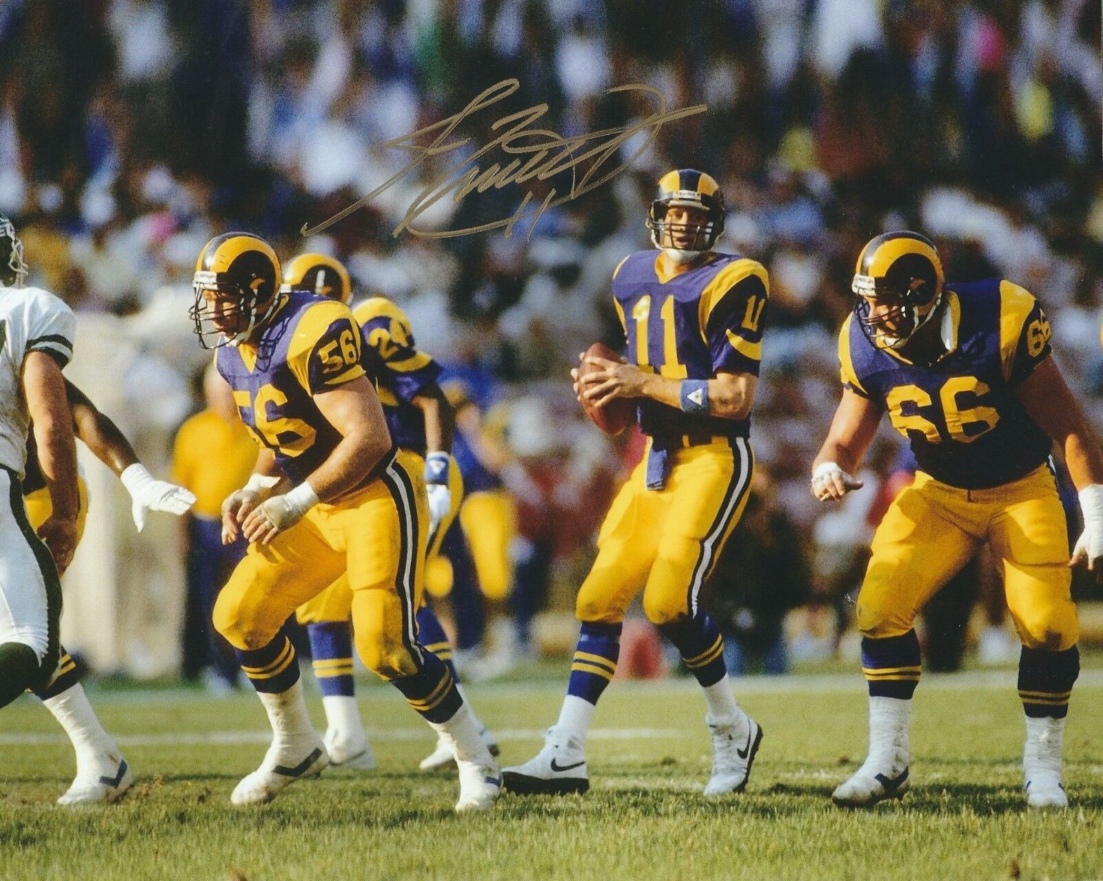 Autographed JIM EVERETT Los Angeles Rams 8x10 Photo Poster painting w/COA