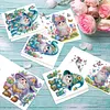 6Pcs Diamond Painting Garden Gnome Greeting Card Set with Envelopes for Birthdays Thanksgiving & Special Occasion
