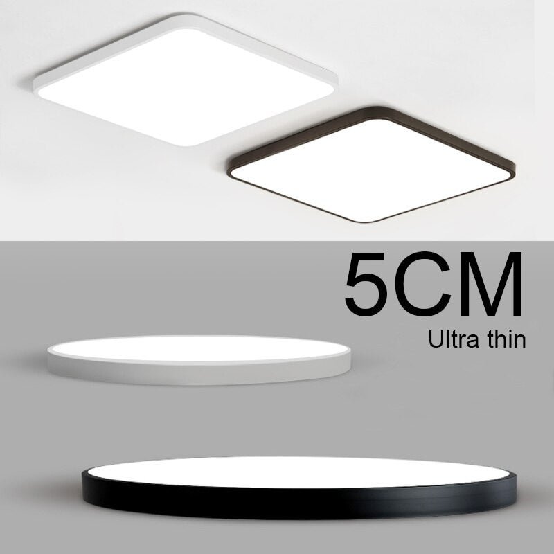 Modern Ultra-thin LED Ceiling Lamps Iron Square Round Black/white Ceiling Lights  for Living Room Bedroom Indoor Lighting 5cm