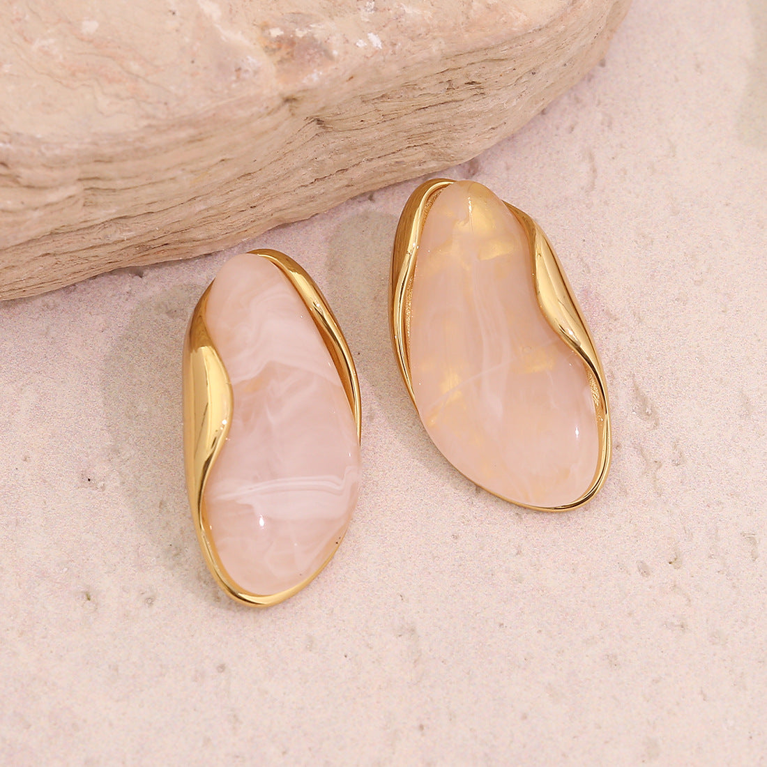 Maillard Coffee Color Geometric Earrings Retro Niche Earrings Simple Earrings For Women E600