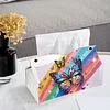 (25cm)Rainbow Butterfly PU DIY Diamond Painting Tissue Box for Beginners Adults