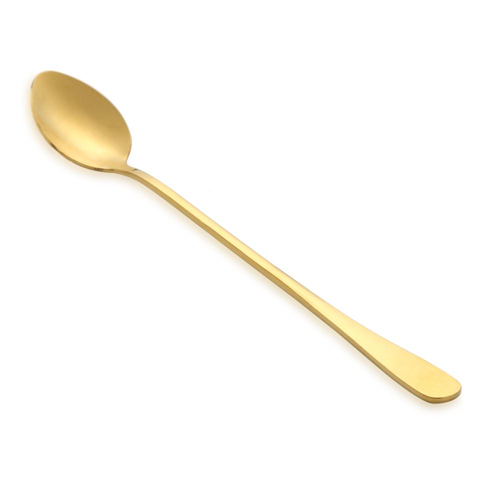 

Stainless Steel Long Handle Ice Spoon Coffee Tea Spoons Tableware, Gold, 501 Original