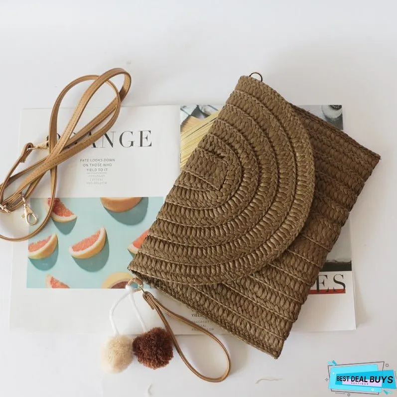 Hand Straw Bag Messenger Beach Bag