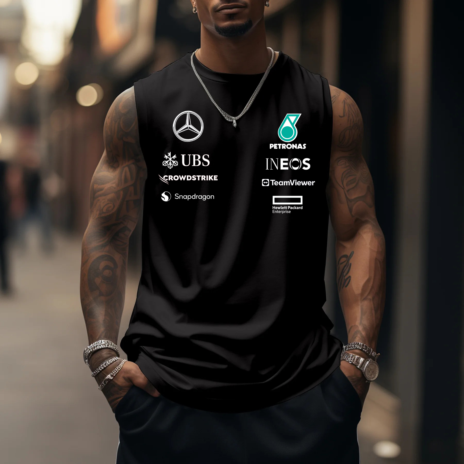 Men's Racing Team Graphic Sports Tank Top / TECHWEAR CLUB / Techwear
