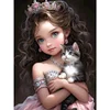 Diamond Painting -DIY Full Square Drill Girl with Pet(35x45cm)