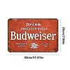 Budweiser - Panneaux en &eacute;tain m&eacute;tallique(20*30cm/30*40cm) - Bi&egrave;re