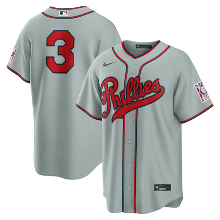 Men's Philadelphia Phillies #3 Bryce Harper Nike Gray 2026 Field of Dreams Stadium Jersey
