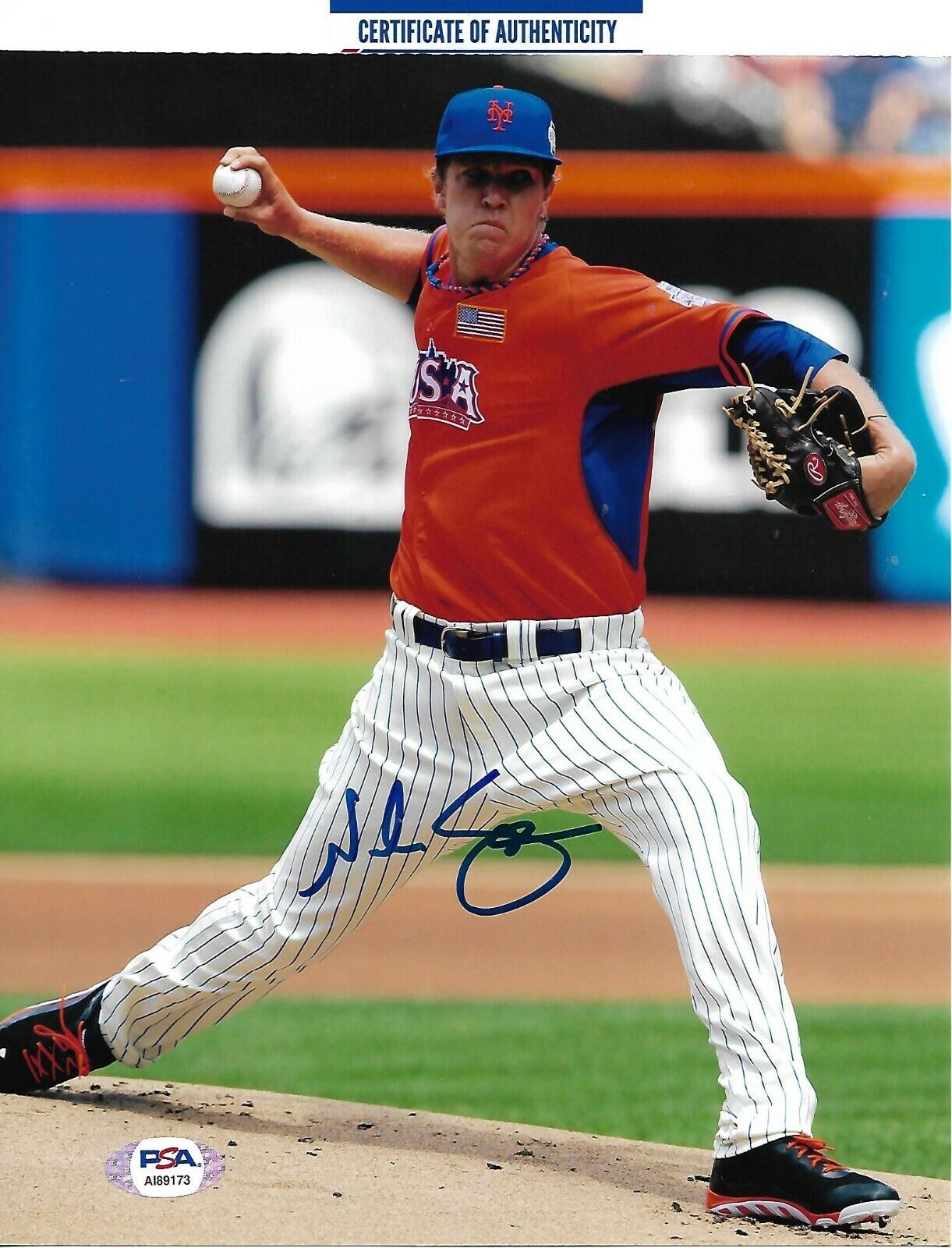 NOAH SYNDERGAARD signed autographed NEW YORK METS 8X10 Photo Poster painting COA PSA AI89173