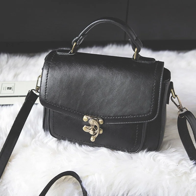 2021 Small Vintage Handbag PU Leather Luxury Ladies Handbags Women Bags Designer Bolsa Feminina Shoulder Sling Bag Female Tas