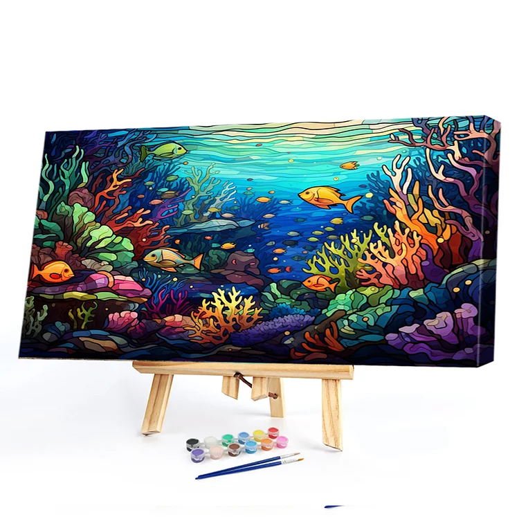 Oil Paint By Numbers - The Underwater World - 60*40CM