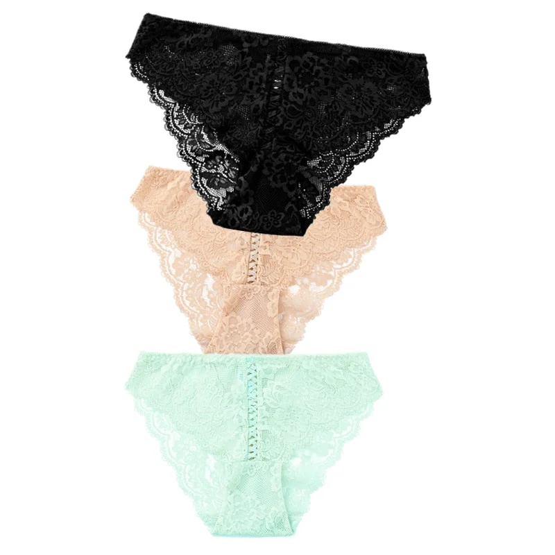 3pcs Sexy Lace Panty Women Briefs Panties Women Low Waist Lingerie Underwear Female Sexy Iminates L XL XXL Underpant 8 Colors