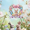 Diamond Painting Acrylic Single Side Drill Easter Rabbit Pendant Charms Kits for Adults Home Window Decor