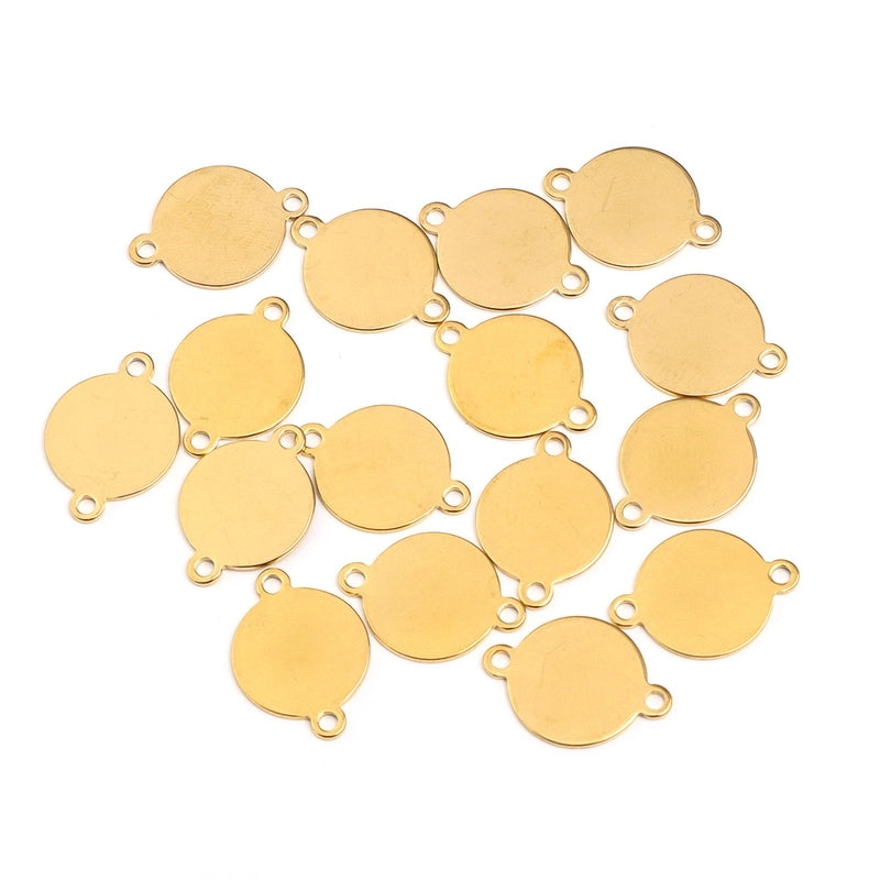 20 Pcs/package Minimalist Solid Color Stainless Steel Plating Pendant Jewelry Accessories