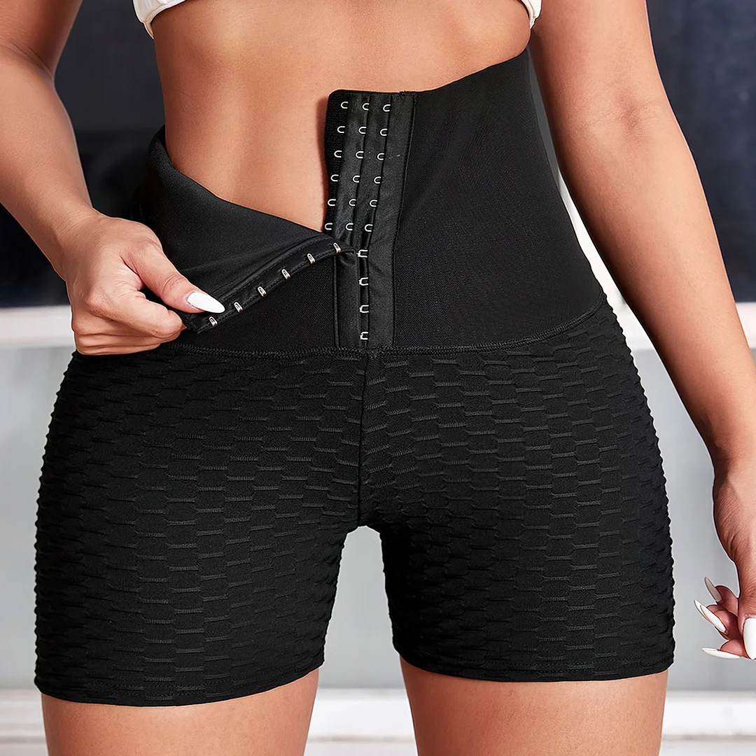 Woherb Woherb Waisted Breasted Body Pants Plus Size Yoga Pants High Waisted And Hip Shorts Hollow Three-Point Pants-Outfit Ideas