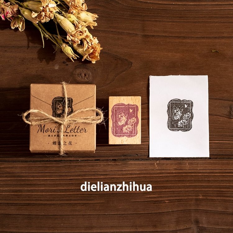 JOURNALSAY  Wooden Hand Drawn Fire Paint Stamp DIY Vintage Journal Material Rubber Seals