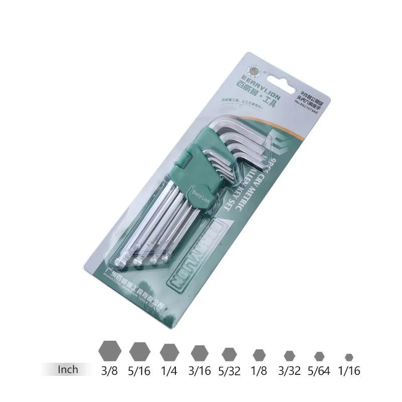 9pcs Crv Ball Point Hex Allen Key Set Wrench Cycling Repair Tool Kit Spanner Repair Bicycle Hand Tool 1/16 -3/8 inch