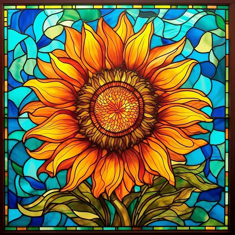 Stained Glass Sunflower - Full Round - Diamond Painting(30*30cm)