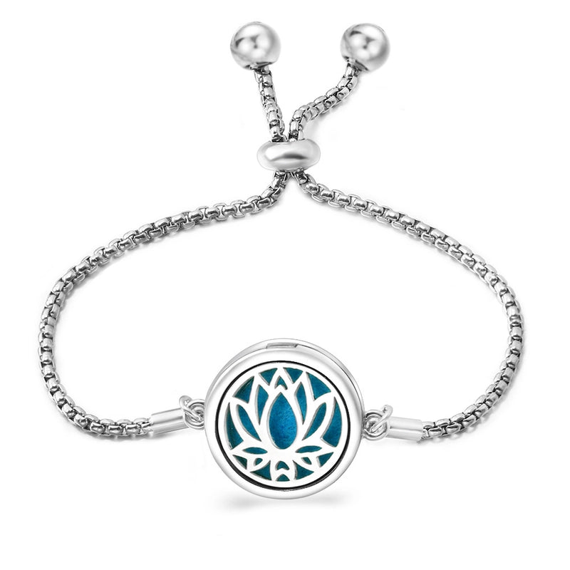 Fashion Angel Wings Aromatherapy Pendant Bracelet Essential Oil Diffuser Stainless Steel Bracelet Adjustable Women Simple