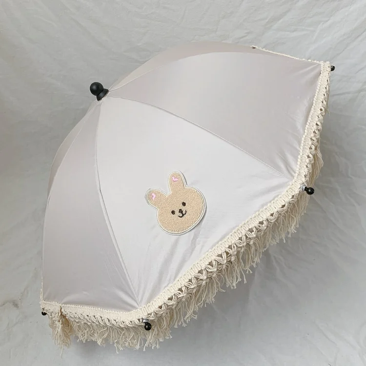 Embroidery Outdoor Stroller Beach Umbrella 